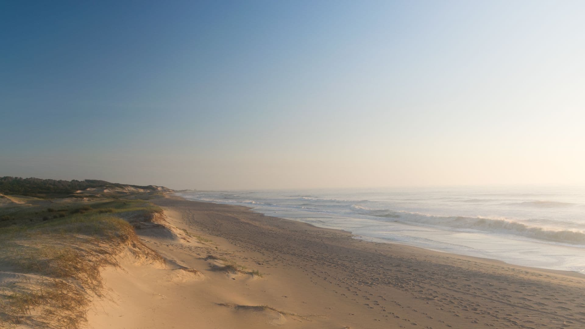 Playa larga entre dunas